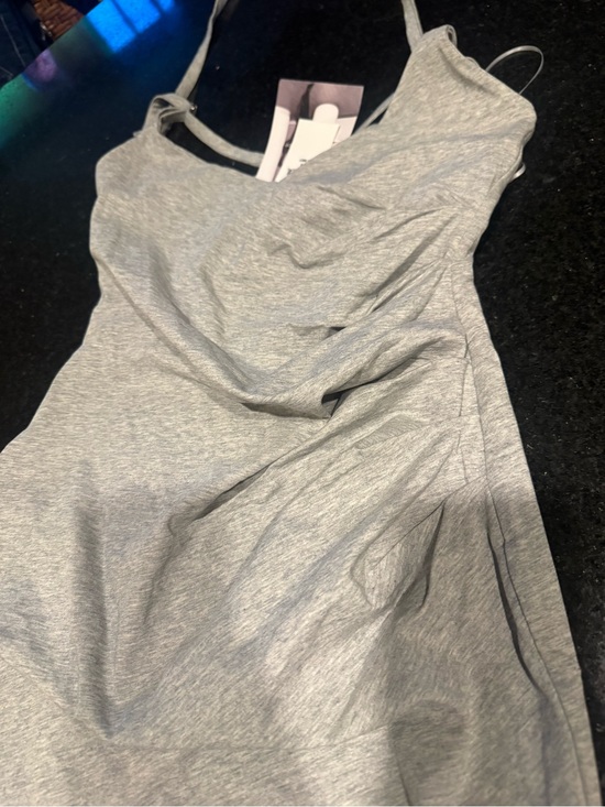 naked wardrobe Grey Ruched Bodycon Mini Dress